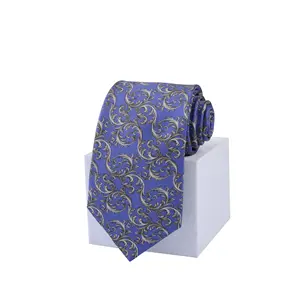 ربطة عنق فاخرة للرجال 100% من الحرير بتصميم عصري من موديلات 2024 ربطة عنق عمل من الحرير مطبوعة بشعار مخصص