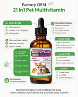 Complément Liquide Multivitaminé 21-en-1 en Gros pour Chiens et Chats – Soutient la Santé des Articulations, de la Peau et des Voies Urinaires avec Canneberge – OEM