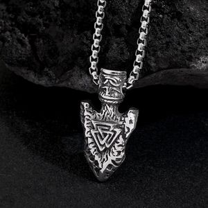 Collar Geométrico de Acero Inoxidable con Colgante de Flecha Vikinga yunnique, Joyería Unisex de Estilo Urbano - Product Image 3