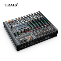 Console de mixage 8 canaux avec effet de réverbération numérique, Bluetooth, USB, mixeur audio de haute qualité