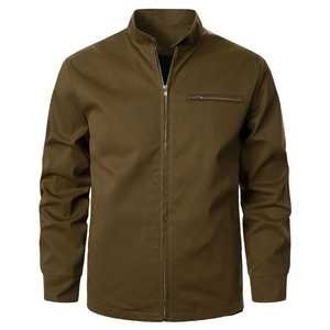 Chaqueta Casual de Lona para Hombre, Estilo Safari, con Cierre, Cuello Mao, Invierno, Estilo OEM - Product Image 1