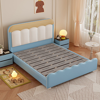 Modernes Lederbett mit Stauraum und Kiefernholzrahmen Umweltfreundliches Design für Schlafzimmer, Villen & Apartments
