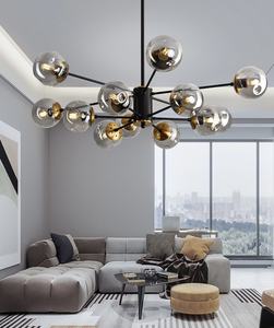 En iyi fiyat Modern lüks avize Led tavan aydınlatma amerikan tasarım cam restorasyon raliving kolye oturma odası için - Product Image 4