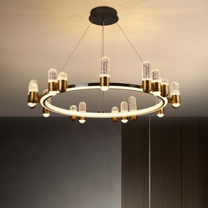 Modern Led Pendant Light Circle Iron <strong>Lighting</strong> Chandelier for Home <strong>Office</strong> Easy Hanging Indoor Decorative <strong>Fixture</strong> - Product Image 4