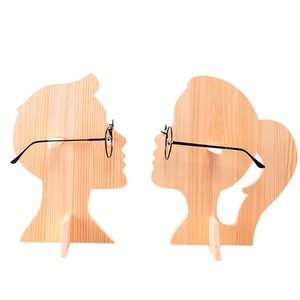 Wooden Eyeglasses Stand Head Shape Display <b>Rack</b> Solid Wood Double Layer Desktop Storage For Men Women Sunglasses Frames - Product Image 5