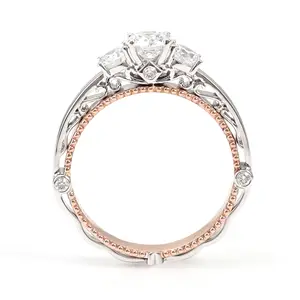 Vintage inspired engagement ring 0.5CTw diamond lab grown in DEF VS 14k two ton PARISIAN diamond ring