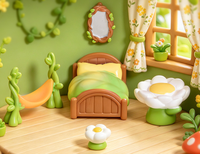 Meubles miniatures pour scène féerique, décoration de jardin pour fête du thé, chaise fleurie, table de chambre, lit, miroir, accessoire de maison de poupée en résine pour loisirs créatifs