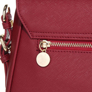 Colore <span class=keywords><strong>Bordeaux</strong></span> In Pelle Saffiano Flap <span class=keywords><strong>Borsa</strong></span> A <span class=keywords><strong>Tracolla</strong></span> Ragazze Logo Personalizzato Crossbody Bag Per Lo Shopping - Product Image 6