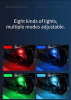 Feu de signalisation LED stroboscopique pour moto, mini lampe de sécurité anti-collision, clignotant 7 couleurs, lampe flash pour drone, scooter et voiture