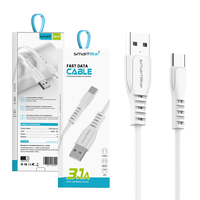 SMARTILIKE XC05 kabel pengisi daya USB PVC, kabel data USB 3,1 A untuk pengisian cepat Tipe c