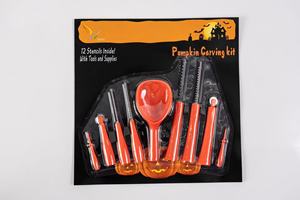 Ensemble d'outils de sculpture de <span class=keywords><strong>citrouille</strong></span> en acier inoxydable ultime et durable de 15 pièces, comprenant des scies et des gabarits pour des créations d'Halloween effrayantes - Product Image 6