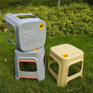 Plastic Shell Stool Thickened <b>Stackable</b> Small Stool For Home Indoor Outdoor Use Modern Design Square Stool - Product Image 4