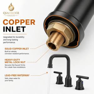<span class=keywords><strong>Grifo</strong></span> mezclador de lavabo de 3 orificios con giro de 360 grados, desagüe emergente y conexión rápida en Y para baño de villa, uso OEM - Product Image 5