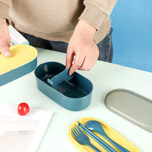 ICEN A03 Boîte à lunch Bento personnalisée à 2 couches Bol à salade isolé résistant aux hautes températures Récipient alimentaire chauffant - Product Image 2