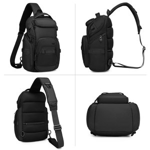 <span class=keywords><strong>Ozuko</strong></span> 9809 Bolso <span class=keywords><strong>Bandolera</strong></span> para Hombre, Bolso de Hombro Resistente al Agua, Mochila Pequeña de una Sola Correa, Bolso Cruzado para Hombre - Product Image 2