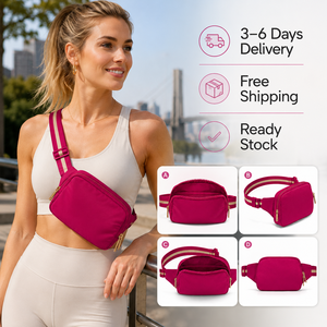 USA Warehouse Nylon Webbing Fanny Pack Sports Running Crossbody Bag Multifunctional Phone Waist Bag For <b>Men</b> Women - Product Image 5