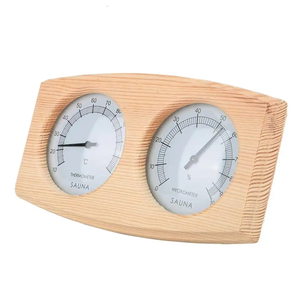 Thermo-hygromètre <span class=keywords><strong>JACKBO</strong></span> moderne en bois massif de pruche, écologique, alimenté par prise, accessoires pour sauna sec avec garantie d'un an - Product Image 3