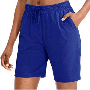 Shorts Bermuda pour Homme en Polyester Bleu Royal Uni avec Logo sur le Devant, Cordon de Serrage à la Taille, Poches, Séchage Rapide, Vêtement de Sport Casual - Product Image 1