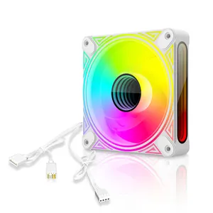 Buena calidad COOLMOON OEM computadora de escritorio PC Gaming fans Alto rendimiento Infinite Lens 5V argb case fan 120mm PWM case fan