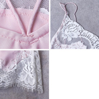 Robe de nuit en satin pour femme : Robe de nuit rose avec dentelle - Couleur, taille et logo personnalisables