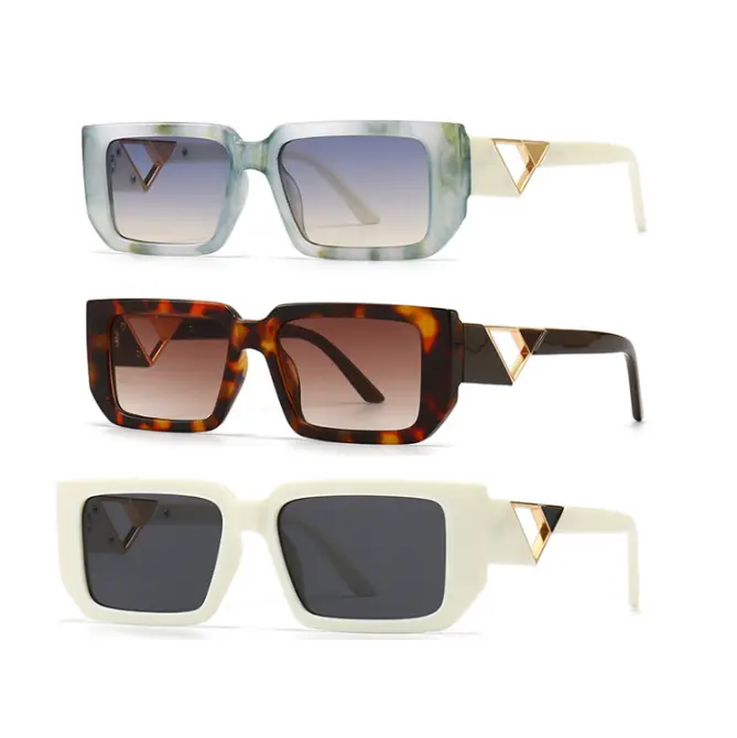 Wholesale Pc Fram Street Beat outdoor trending shade new fashion Cool small rectangle frame leopard print Sunglasses