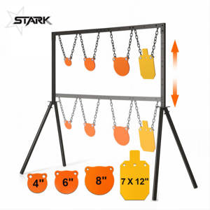 Kit Supporto per Bersagli in Acciaio Regolabile in Altezza - Struttura Completa per Poligono di Tiro all'Aperto con Bersagli Metallici da 4/6/8/7x12 Pollici e Catene - Product Image 1