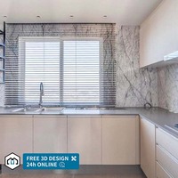 Armoires de cuisine modernes en résine stratifiée de luxe, personnalisées par George Group, prêtes à assembler, pour cuisines modernes sans cadre