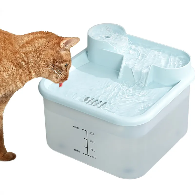 Fonte potável para gatos de 67 onças, dispensador automático de água para cães e gatos, sem Bpa, para vários animais de estimação, com nível de água dentro