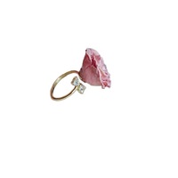 Nouvelle bague ajustable R179 en résine avec rose véritable préservée, base en laiton plaqué or 18 carats, bijou floral coloré pour femme, cadeau