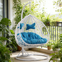 Daijia Chine Vente en gros Extérieur Rotin rond balançoire Double Sear Oeuf Chaise