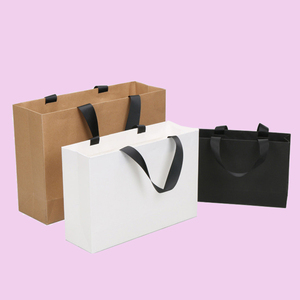 Factory Supply Custom Kraft Paper Tote <b>Bags</b> Printed Logo Clothing Business Advertising Gift Paper <b>Bags</b> Wholesale - Product Image 1