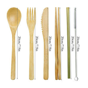 Wholesale Custom Travel Portable <strong>Reusable</strong> Black Organic Bamboo Flatware Utensil <strong>Cutlery</strong> <strong>Set</strong> in Pouch - Product Image 2