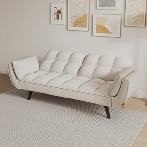 Sofá <span class=keywords><strong>Cama</strong></span> Reclinable Extensible Moderno de 2 Plazas con Diseño Cremoso para Uso en Hoteles, Salas de Estar y Apartamentos - Product Image 3