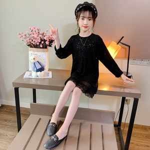 Vestidos de Encaje para Niñas, Ropa de Bebé, Vestido Corto Negro de Princesa para Niñas Pequeñas de China - Product Image 6