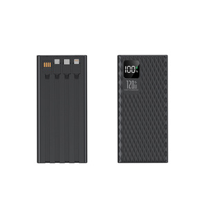 Batería Externa Portátil de PVC con Cable Integrado, 20000mAh, Diseño de Diamantes, Pantalla Digital, Carga Rápida de 120W - Product Image 1