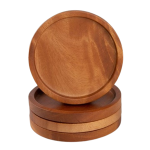 แผ่นรองแก้วสำหรับดื่มแผ่นไม้รองแก้ววอลนัทสำหรับร้านอาหารในครัวแผ่นรองแก้วทรงกลมสุดสร้างสรรค์ตามสั่ง - Product Image 2