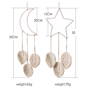 2PCS Sets <span class=keywords><strong>attrape</strong></span>-rêves étoile <span class=keywords><strong>lune</strong></span> <span class=keywords><strong>macramé</strong></span> Tenture murale Ramadan <span class=keywords><strong>attrape</strong></span>-rêves Décorations Ramadan faites à la main 2024 Cadeau - Product Image 6