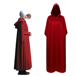 <span class=keywords><strong>The</strong></span> Handmaid's <span class=keywords><strong>Tale</strong></span> Cosplay Costume Handmaid Offrod Femme Cape Rouge Robe Écharpe Chapeau Blanc Ensemble Halloween Party Accessoires - Product Image 1
