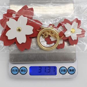 Stylish PU Leather Flower <b>Keychain</b> Bag Charm <b>Custom</b> Cherry Blossom <b>Keychain</b> New Style Cherry Blossom <b>Keychain</b> for Gifts - Product Image 2