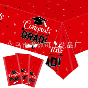 2026 <b>Red</b> Graduation Party Supplies Set <b>Paper</b> Plates Cups Napkins Tablecloth Disposable Cutlery Graduation Decoration Kit - Product Image 5