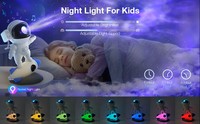 Projecteur Galaxie Astronaute Planétarium HD en Gros avec Veilleuse 9 Couleurs Fusée Étoilée pour Chambre d'Enfant