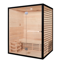 Sauna sec en bois carré d'intérieur à succès en 2026 : alimenté par une poêle électrique, convient à 1 à 2 personnes