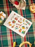 Cartoon Christmas Tin Box with Matching Greeting Cards, Stickers & Holiday Wishes for Cookie Candy Baking Gifts