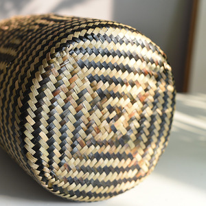Handmade Woven <b>Baskets</b> Round Storage <b>Basket</b> Yellow Straw Large <b>Small</b> Size Decorative Home Use - Product Image 4
