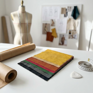 Tissu en <span class=keywords><strong>cuir</strong></span> PU végétalien 2026 avec doublure confortable pour vêtements, vestes, jupes, sacs, rideaux, textiles de maison, doublures décoratives - Product Image 1