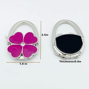 Four <b>Leaf</b> Foldable Handbag Folding Purse Hook Holder, Foldable Purse Hook Purse Holder Stand for Table Oil Drip Wedding Birthday - Product Image 2