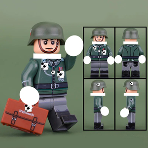 Figurines de soldats allemands de la Seconde Guerre mondiale, <span class=keywords><strong>patrouille</strong></span> militaire en montagne, armes, accessoires, fournitures médicales, sac à main de soldat, jouets de construction - Product Image 3