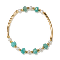 Bracelet de perles facettées en 12 types de pierres précieuses, bracelet extensible en cristal de guérison, bracelet en pierres de citrine, bijoux en perles d'eau douce