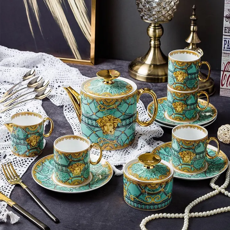 Yeni 15 adet İskandinav lüks ev dekorları seramik kahve çay takımları 6 kişi için