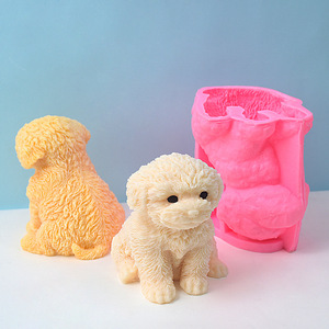 1 cái lớn Dog Puppy Silicone khuôn làm bằng tay xà phòng khuôn hương liệu handmade nến Khuôn Silicone bánh fondant Khuôn Silicone - Product Image 1